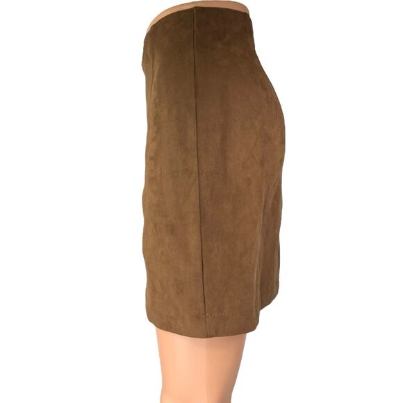 Abercrombie & Fitch Womens Brown Faux Suede Mini Straight Pencil Skirt Size XXS - Picture 2 of 5